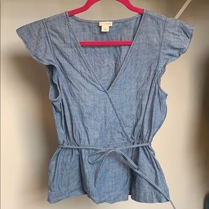 J Crew Peplum Denim Top